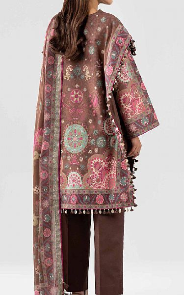 Nishat Congo Brown Lawn Suit (2 pcs) | Pakistani Lawn Dress in USA- Image 2