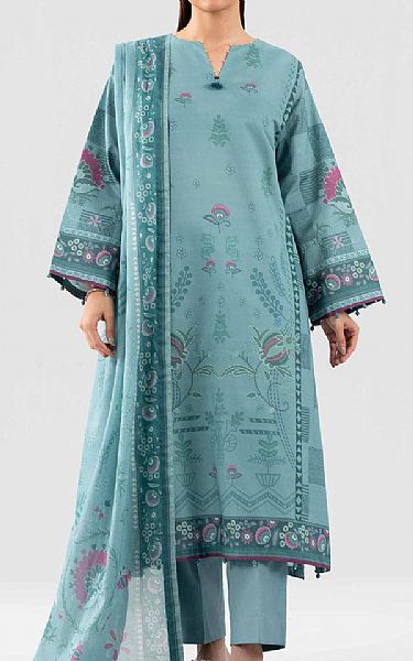 Nishat Moonstone Blue Lawn Suit (2 pcs) | Pakistani Lawn Dress in USA- Image 1