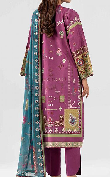 Nishat Raspberry Rose Lawn Suit (2 pcs) | Pakistani Lawn Dress in USA- Image 2