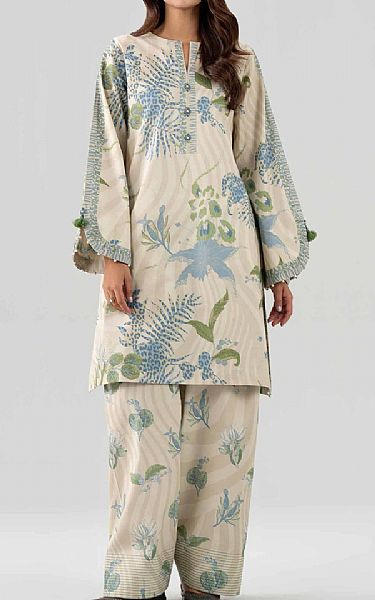 Nishat Beige Lawn Suit (2 pcs) | Pakistani Lawn Dress in USA- Image 1