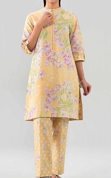 Nishat Sand Gold Lawn Suit (2 pcs) | Pakistani Lawn Dress in USA- Image 1