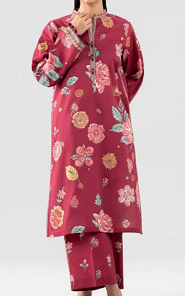 Nishat Light Burgundy Lawn Suit (2 pcs) | Pakistani Lawn Dress in USA- Image 1