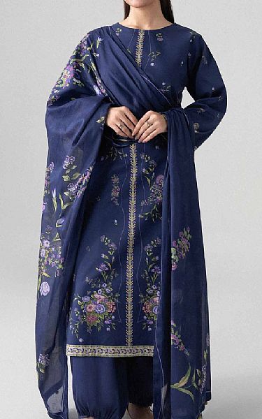 Nishat Blue Zodiac Lawn Suit | Pakistani Lawn Dress in USA- Image 1
