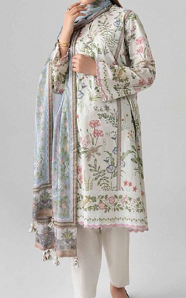 Nishat Off White Lawn Suit | Pakistani Lawn Dress in USA- Image 1