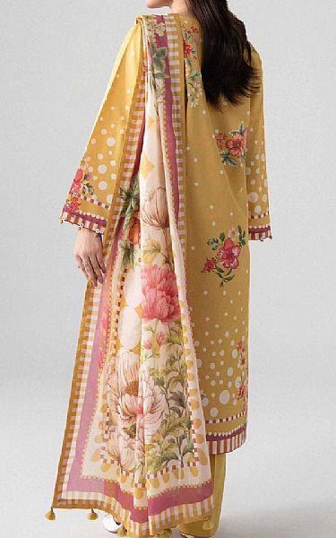 Nishat Sand Gold Lawn Suit | Pakistani Lawn Dress in USA- Image 2