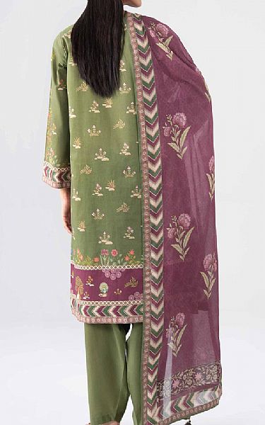 Nishat Green/Plum Lawn Suit | Pakistani Lawn Dress in USA- Image 2