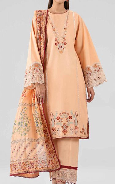 Nishat Peach Lawn Suit | Pakistani Lawn Dress in USA- Image 1