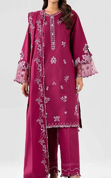 Nishat Raspberry Lawn Suit | Pakistani Lawn Dress in USA- Image 1