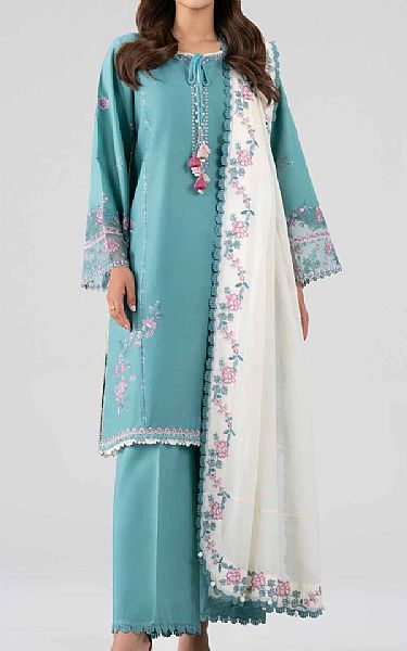 Nishat Hippie Blue Lawn Suit | Pakistani Lawn Dress in USA- Image 1