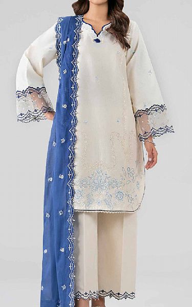 Nishat Off White Lawn Suit | Pakistani Lawn Dress in USA- Image 1