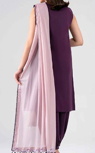 Nishat Plum Purple Lawn Suit | Pakistani Lawn Dress in USA- Image 2