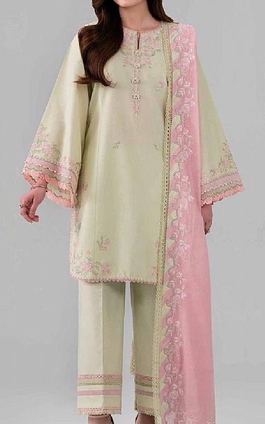 Nishat Beige Lawn Suit | Pakistani Lawn Dress in USA- Image 1