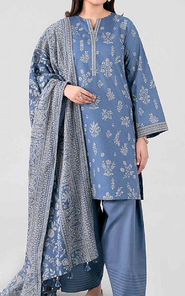 Nishat Dusk Blue Lawn Suit | Pakistani Lawn Dress in USA- Image 1