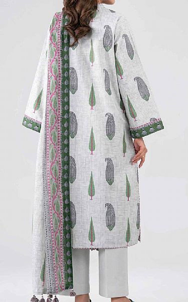 Nishat Light Grey Lawn Suit | Pakistani Lawn Dress in USA- Image 2