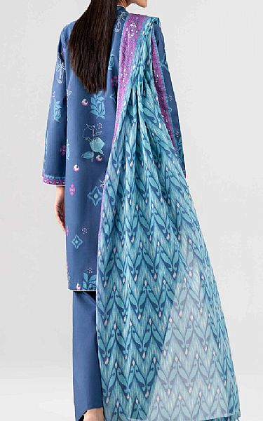 Nishat Dark Pastel Blue Lawn Suit | Pakistani Lawn Dress in USA- Image 2