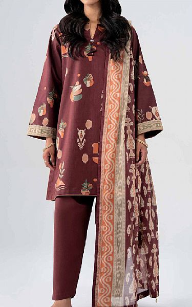Nishat Dusty Rose Lawn Suit | Pakistani Lawn Dress in USA- Image 1