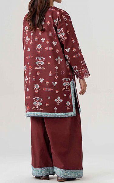 Nishat Wine berry Lawn Suit (2 pcs) | Pakistani Lawn Dress in USA- Image 2