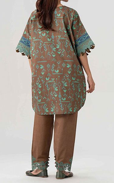 Nishat Brown Lawn Suit (2 pcs) | Pakistani Lawn Dress in USA- Image 2