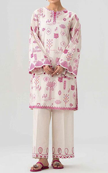Nishat Off-white Lawn Suit (2 pcs) | Pakistani Lawn Dress in USA- Image 1