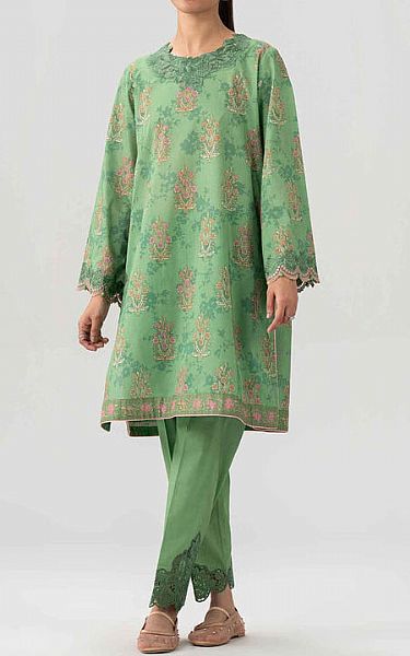 Nishat Green Lawn Suit (2 pcs) | Pakistani Lawn Dress in USA- Image 1