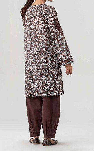 Nishat Brown Lawn Suit (2 pcs) | Pakistani Lawn Dress in USA- Image 2