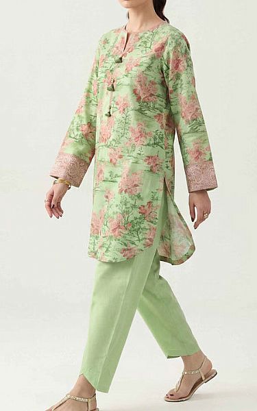 Nishat Light Green Lawn Suit (2 pcs) | Pakistani Lawn Dress in USA- Image 2