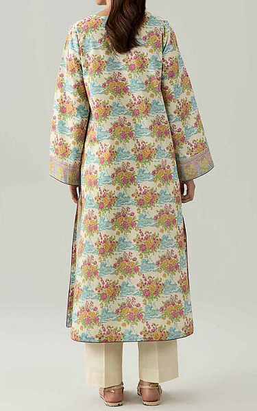 Nishat Ivory/Turquoise Lawn Suit (2 pcs) | Pakistani Lawn Dress in USA- Image 2