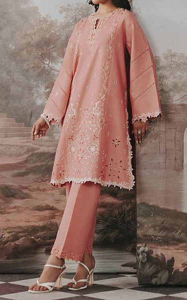 Nishat Peach Lawn Suit (2 pcs) | Pakistani Lawn Dress in USA- Image 1