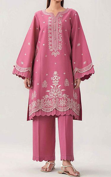 Nishat Solid Pink Lawn Suit (2 pcs) | Pakistani Lawn Dress in USA- Image 1