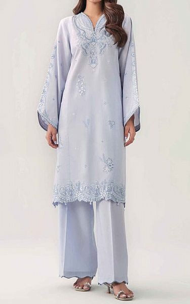 Nishat Sky Blue Lawn Suit (2 pcs) | Pakistani Lawn Dress in USA- Image 1