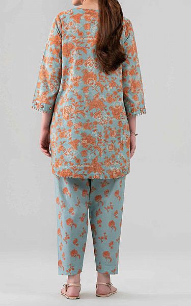 Nishat Turquoise Lawn Suit (2 pcs) | Pakistani Lawn Dress in USA- Image 2