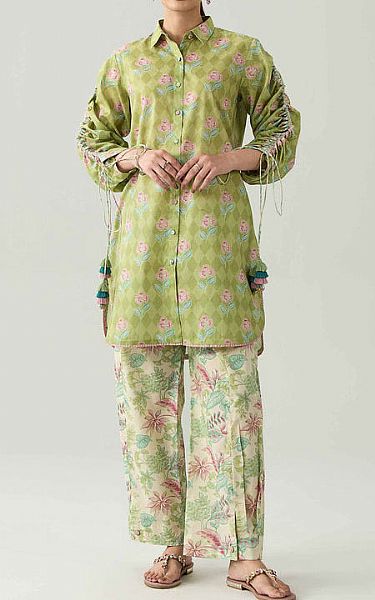 Nishat Mint Green Lawn Suit (2 pcs) | Pakistani Lawn Dress in USA- Image 1