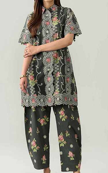Nishat Black Lawn Suit (2 pcs) | Pakistani Lawn Dress in USA- Image 1