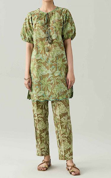 Nishat Green Lawn Suit (2 pcs) | Pakistani Lawn Dress in USA- Image 1
