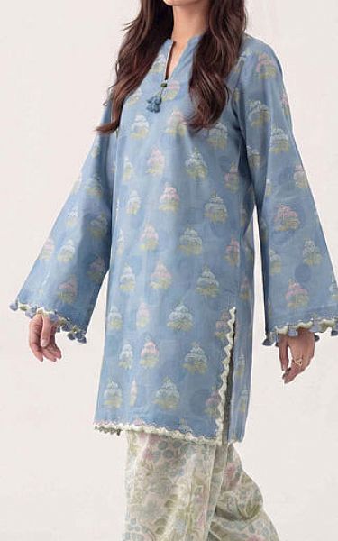 Nishat Baby Blue Lawn Suit (2 pcs) | Pakistani Lawn Dress in USA- Image 2