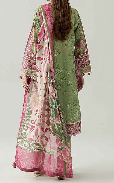 Nishat Olive Green Lawn Suit | Pakistani Lawn Dress in USA- Image 2