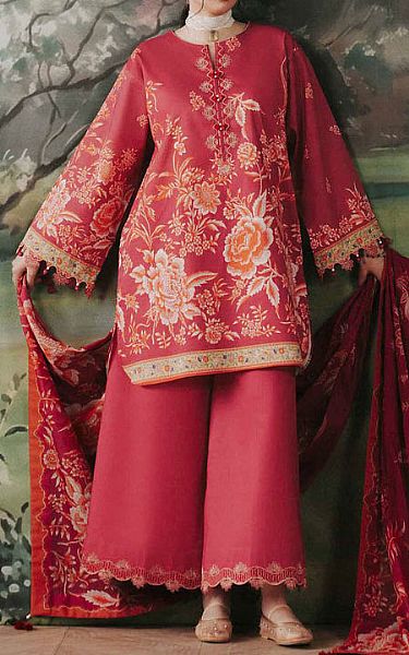Nishat Solid Pink Lawn Suit | Pakistani Lawn Dress in USA- Image 1