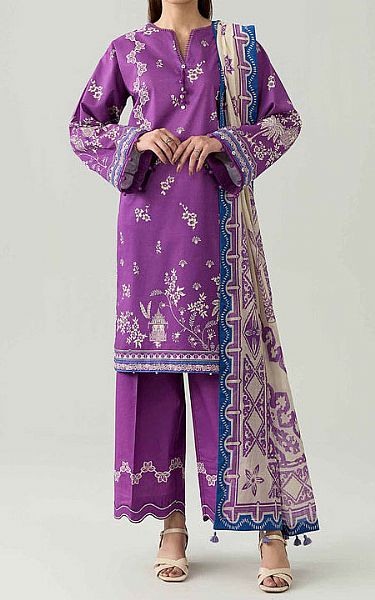 Nishat Violet Lawn Suit | Pakistani Lawn Dress in USA- Image 1