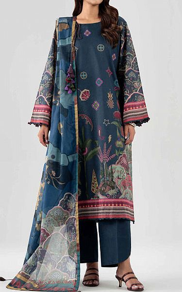 Nishat Midnight Blue Lawn Suit | Pakistani Lawn Dress in USA- Image 1