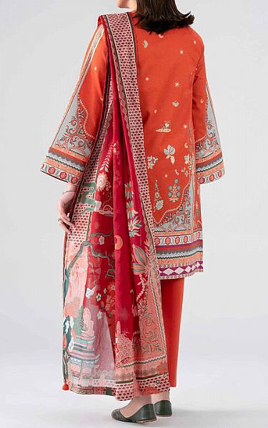 Nishat Orange Lawn Suit | Pakistani Lawn Dress in USA- Image 2