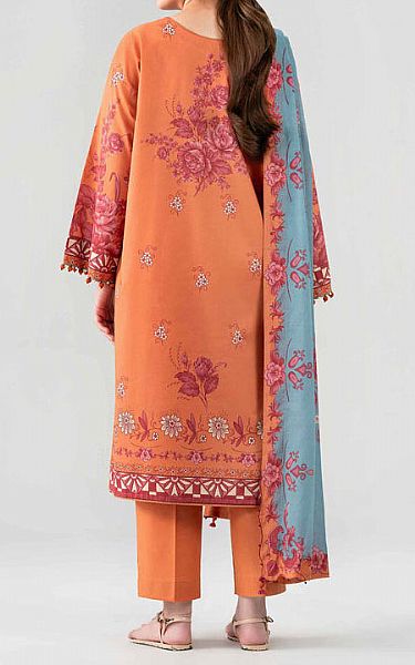 Nishat Bright Orange Lawn Suit | Pakistani Lawn Dress in USA- Image 2