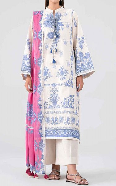 Nishat Off-white Lawn Suit | Pakistani Lawn Dress in USA- Image 1