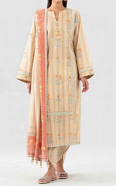 Nishat Ivory Lawn Suit | Pakistani Lawn Dress in USA- Image 1