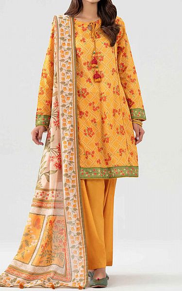 Nishat Mustard Lawn Suit | Pakistani Lawn Dress in USA- Image 1