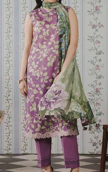 Nishat Purple Lawn Suit | Pakistani Lawn Dress in USA- Image 1