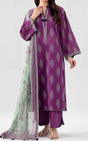 Nishat Purple Lawn Suit | Pakistani Lawn Dress in USA- Image 1