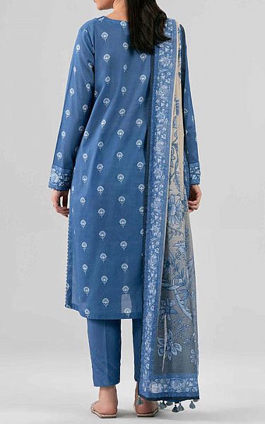 Nishat Denim Blue Lawn Suit | Pakistani Lawn Dress in USA- Image 2