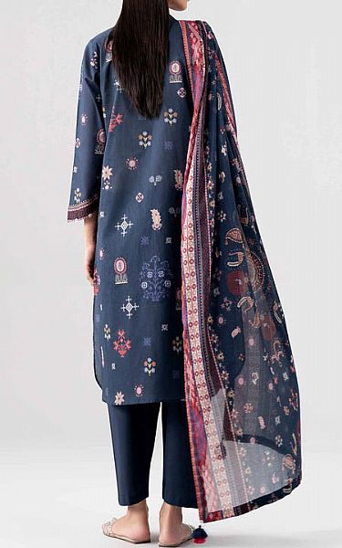 Nishat Navy Blue Lawn Suit | Pakistani Lawn Dress in USA- Image 2