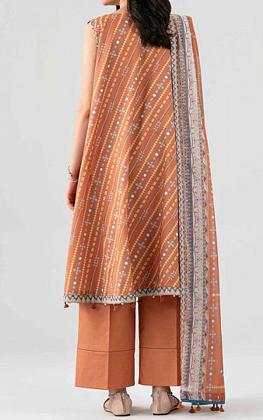 Nishat Dark Peach Lawn Suit | Pakistani Lawn Dress in USA- Image 2