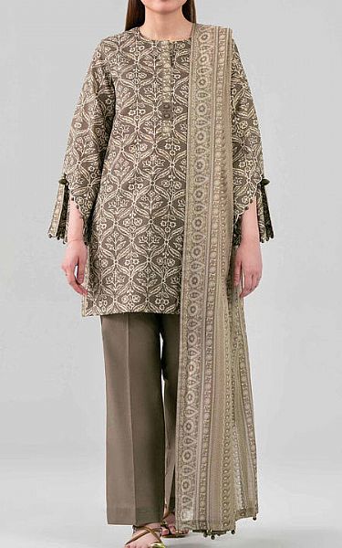 Nishat Grey Lawn Suit | Pakistani Lawn Dress in USA- Image 1